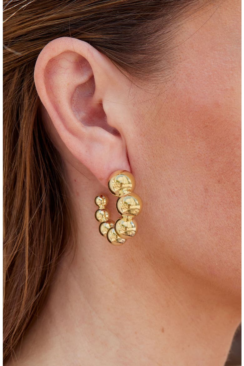 Graduated Caterpillar Hoop Earrings, Alternate, color, YELLOW