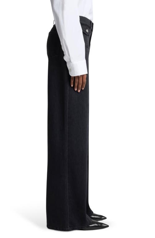 7 For All Mankind Lotta Seamed Patch Pocket Flare Jeans In Black