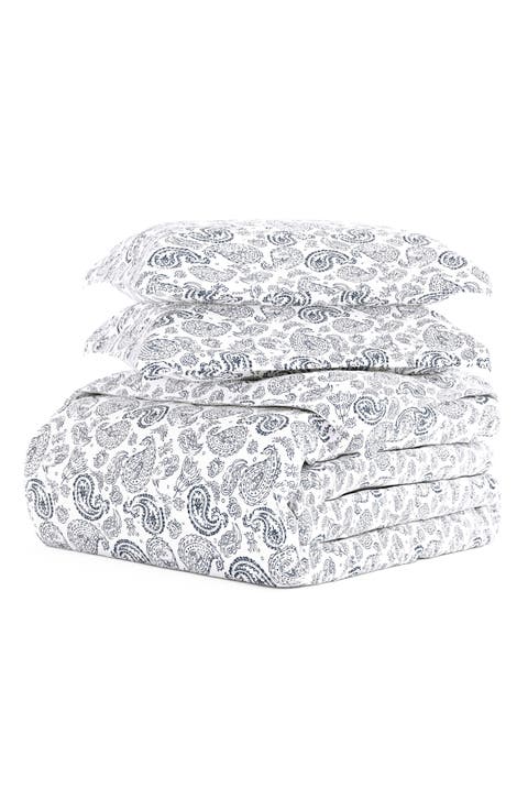 HOME SPUN Premium Ultra Soft 3-Piece Coarse Paisley Print Duvet Cover Set