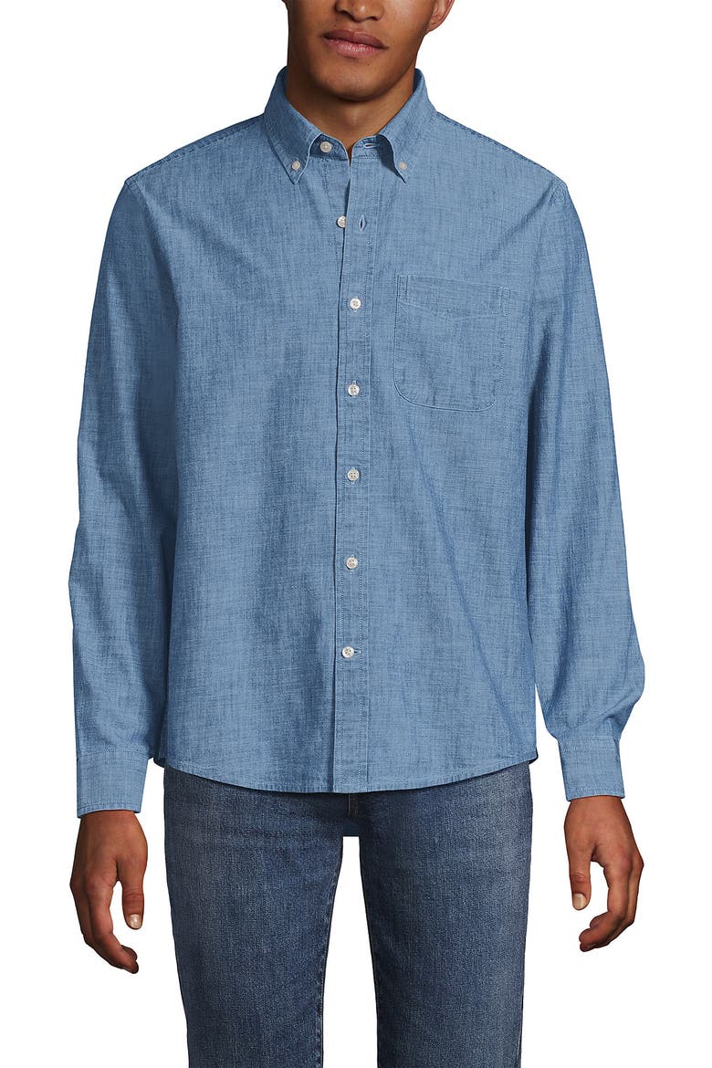 Long Sleeve Chambray Shirt, Alternate, color, Light Indigo Chambray