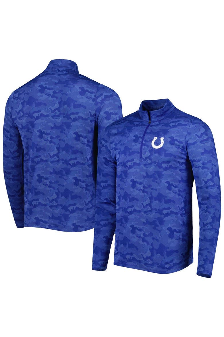 Men's Antigua Royal Indianapolis Colts Brigade Quarter-Zip Sweatshirt, Main, color, Royal