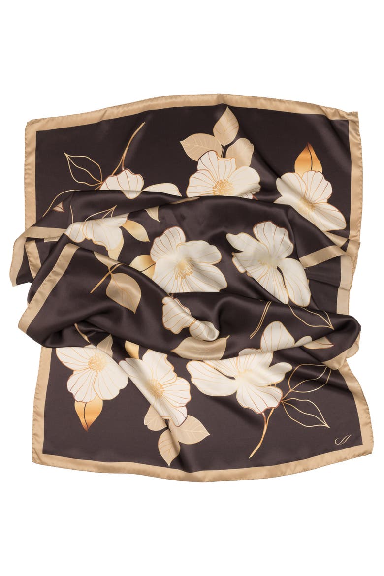 Laura - Silk Scarf/shawl For Women, Alternate, color, Chocolate