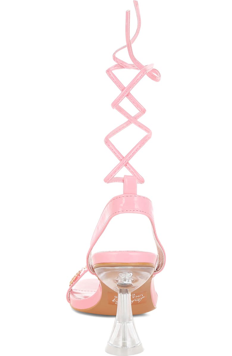 LONDON RAG Ebina Charm Clear Heel Ankle Wrap Sandal, Alternate, color, Pink