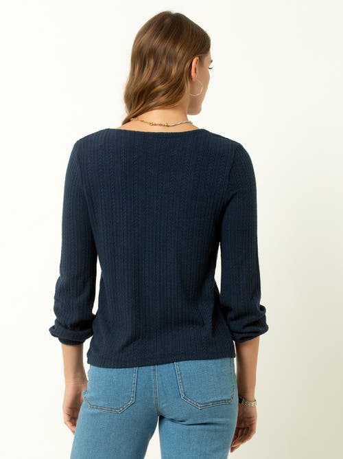 Single Stitch Cable Knit Cardigan In Blue