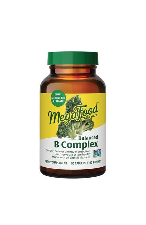 Balanced B Complex with all 8 B Vitamins, Vegan, 90 Tablets