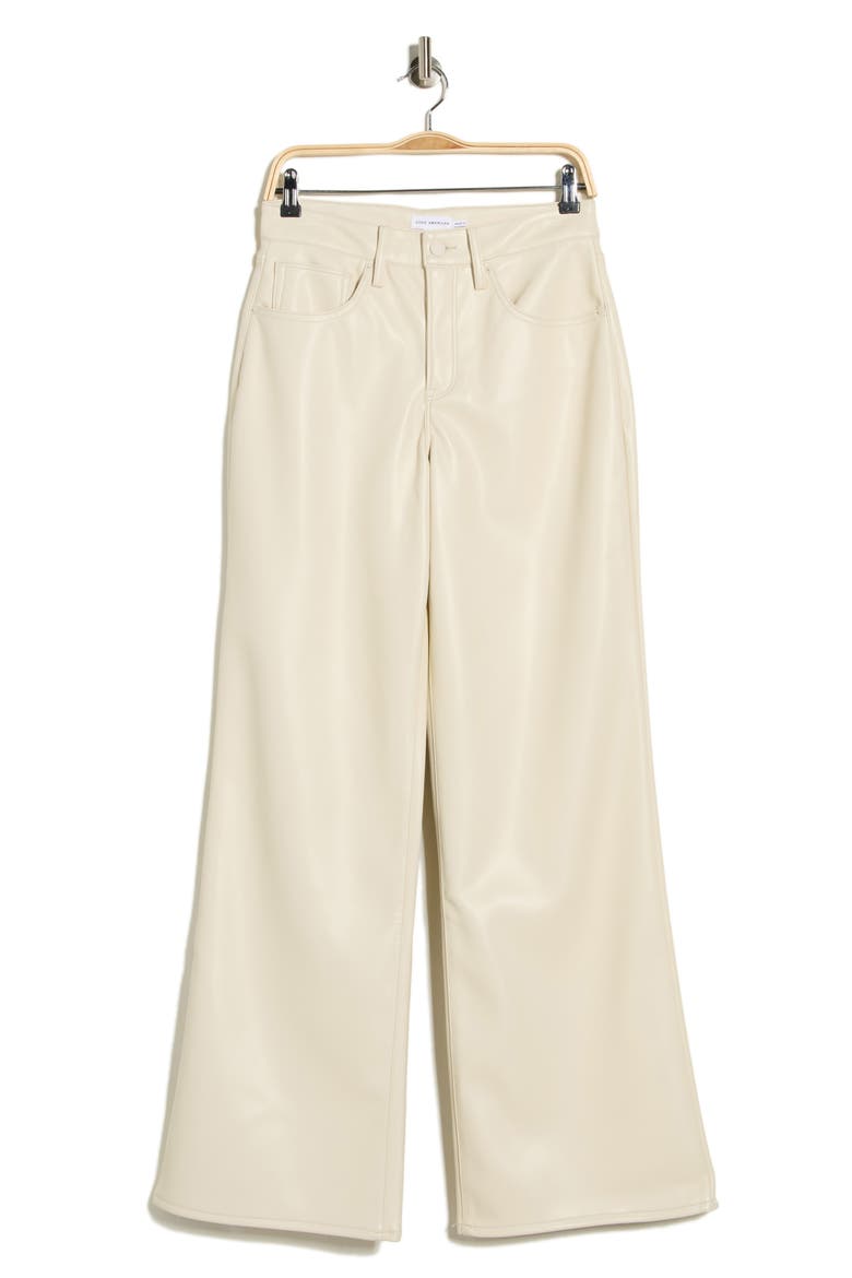 Good Ease Faux Leather Wide Leg Pants, Alternate, color, BONE001