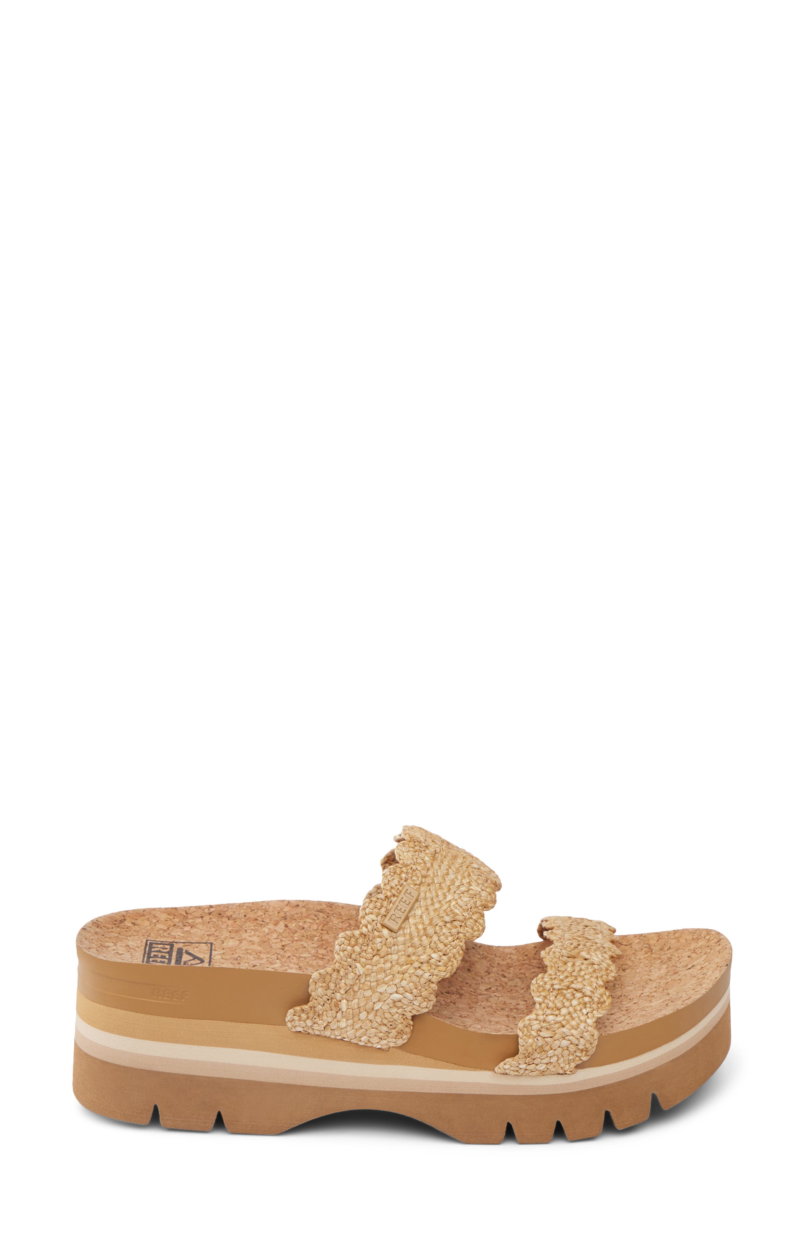 Reef Cushion Vista Higher Platform Sandal, Alternate, color, Scalloped Tan