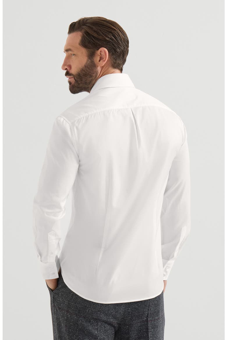 Twill shirt with spread collar, Alternate, color, White