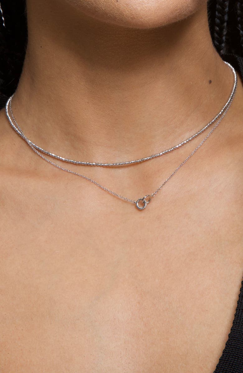 Adina Reyter Bead Chain Necklace, Alternate, color, Sterling Silver