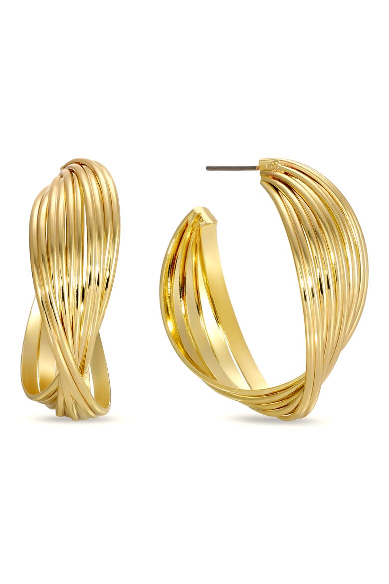 Georgia Swirl Hoop Earrings, Main, color, GOLD