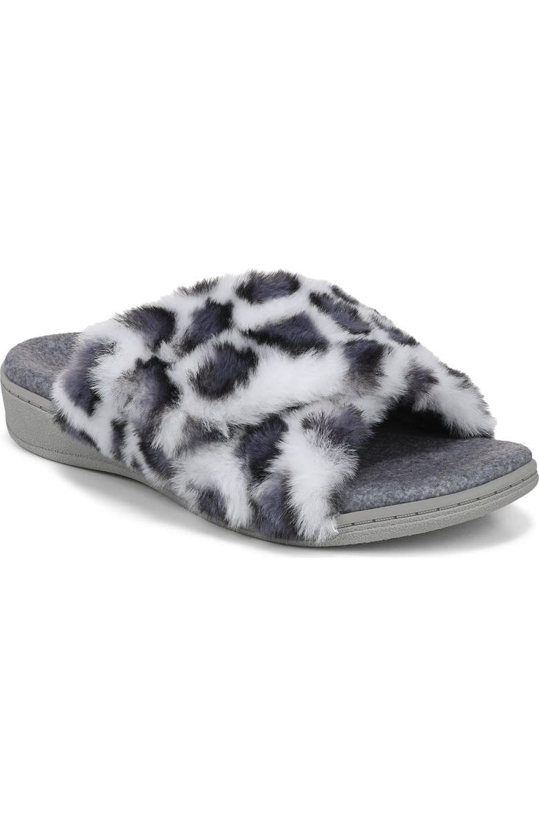 Vionic Relax II Plush Slide Sandal, Main, color, White Multi