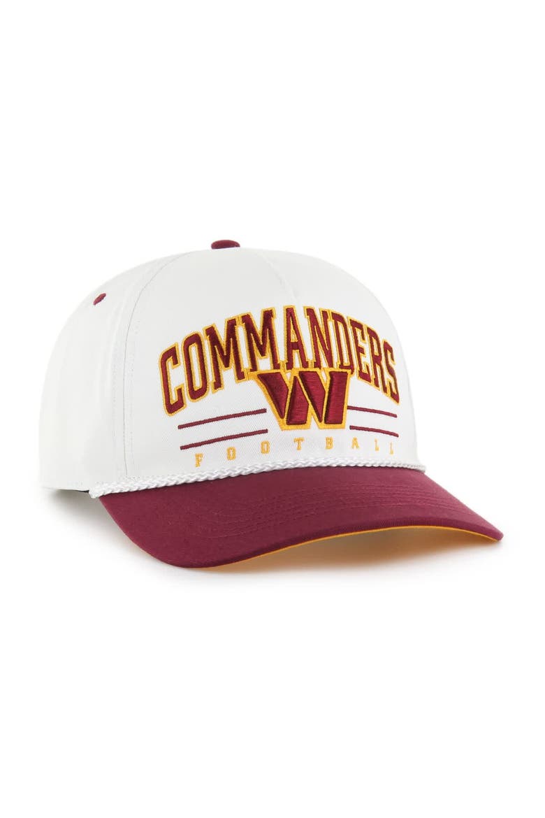 Men's '47 White/Burgundy Washington Commanders Roscoe Two-Toned Hitch Adjustable Hat, Alternate, color, White