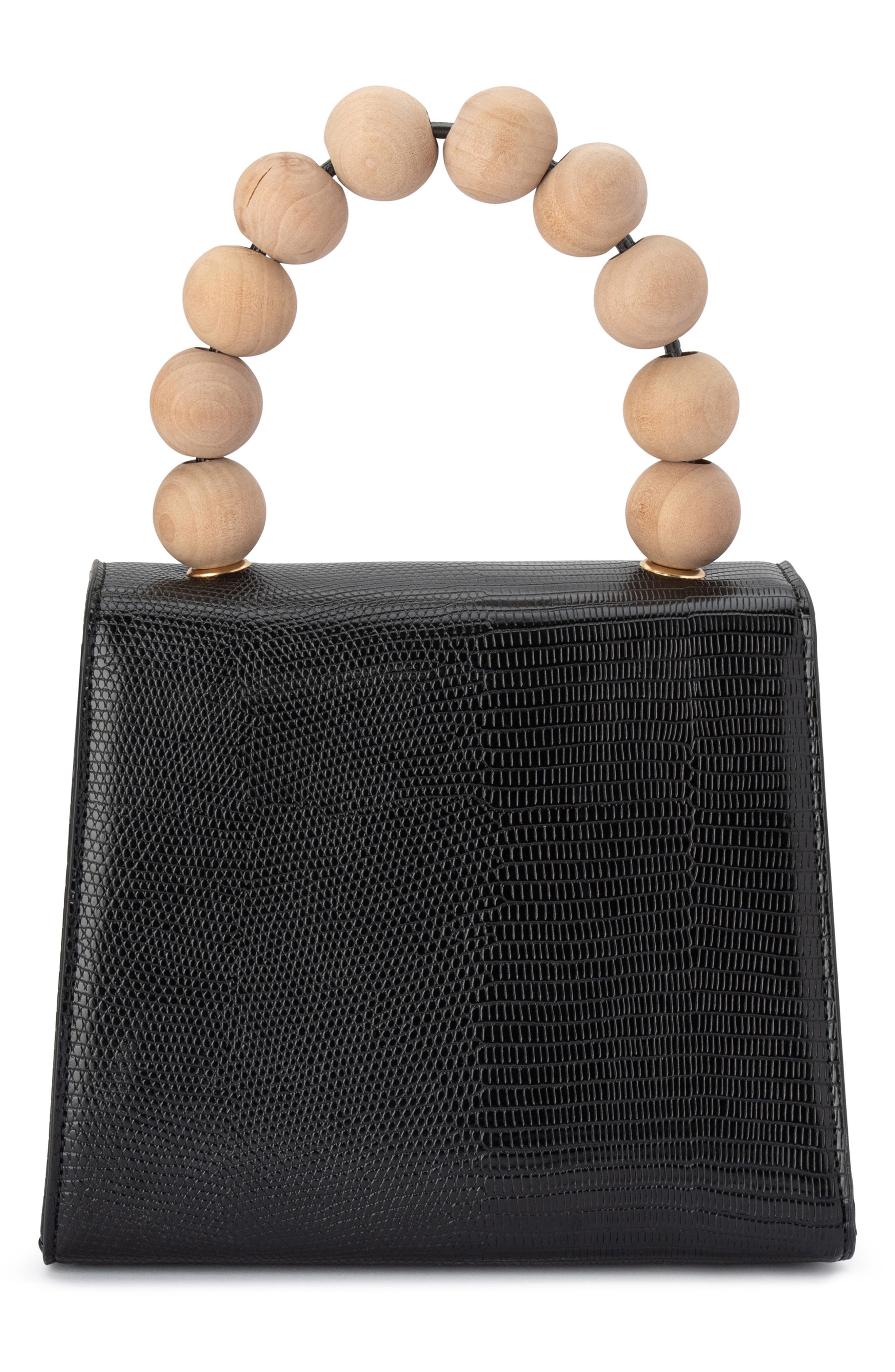 Olga Berg Caylee Wooden Bead Handbag, Alternate, color, 