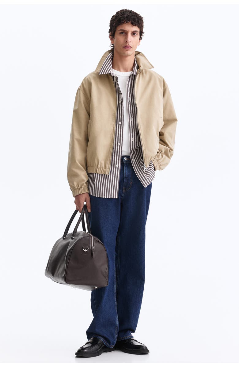 H&M Collared Cotton Jacket, Alternate, color, Beige