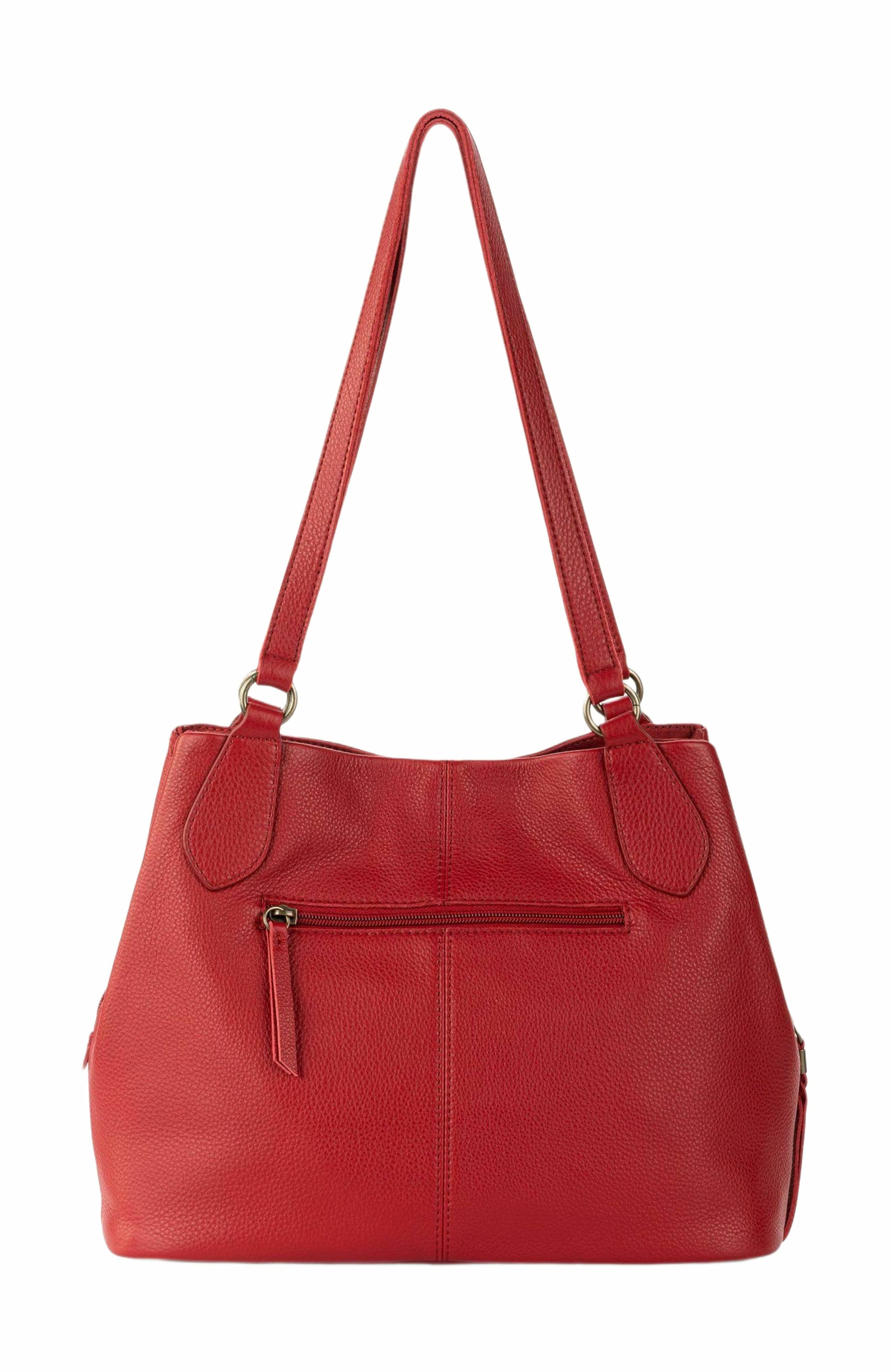 Melrose Leather Satchel, Alternate, color, Scarlet