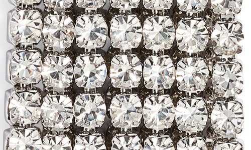 Open Edit Rhinestone Fringe Earrings In Clear- Rhodium