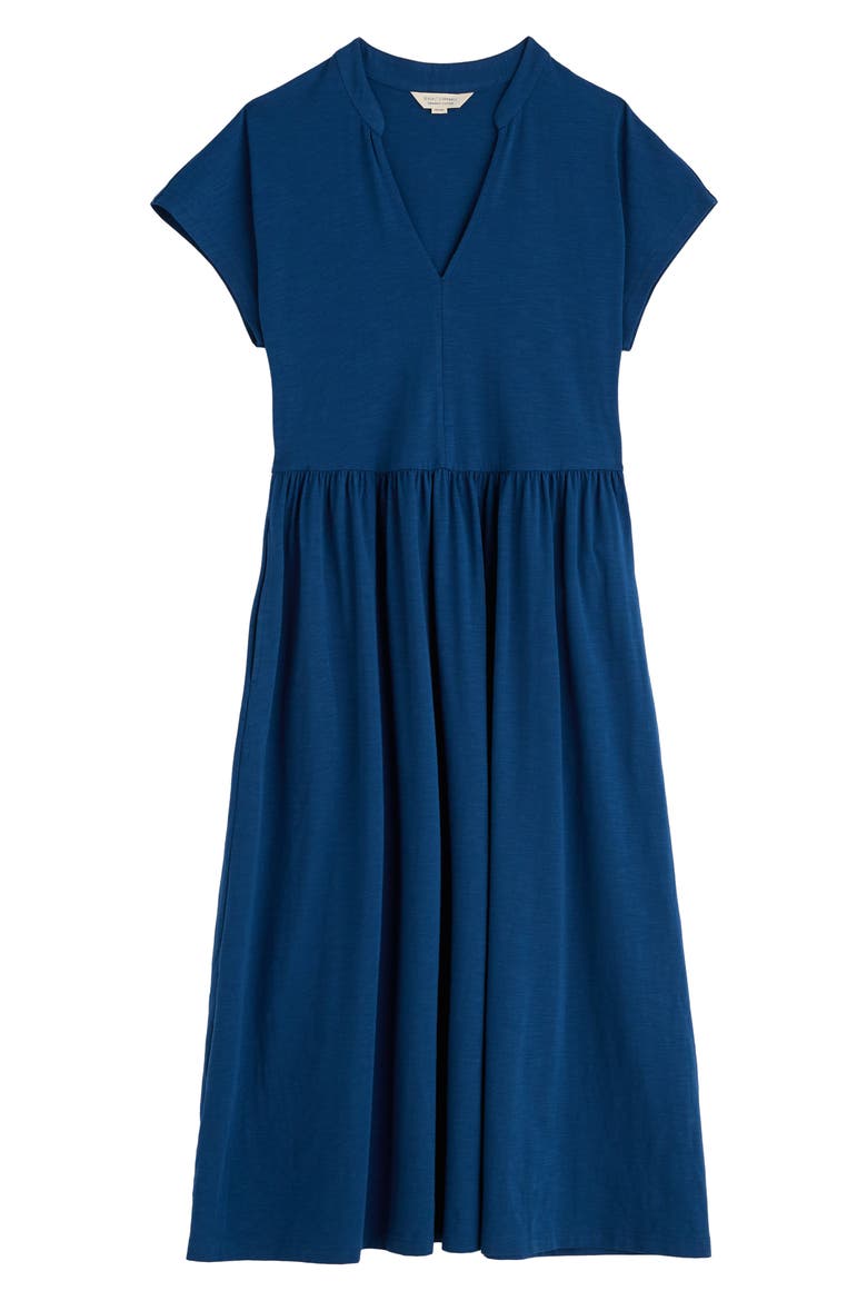 Zinnia Stretch Organic Cotton Midi Dress, Alternate, color, DARK VOYAGE