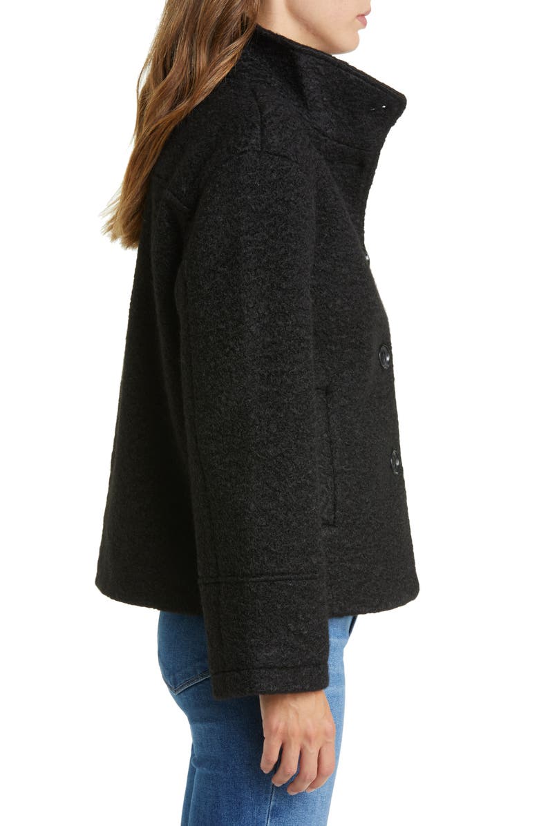 Sam Edelman Stand Collar Pressed Bouclé Jacket, Alternate, color,