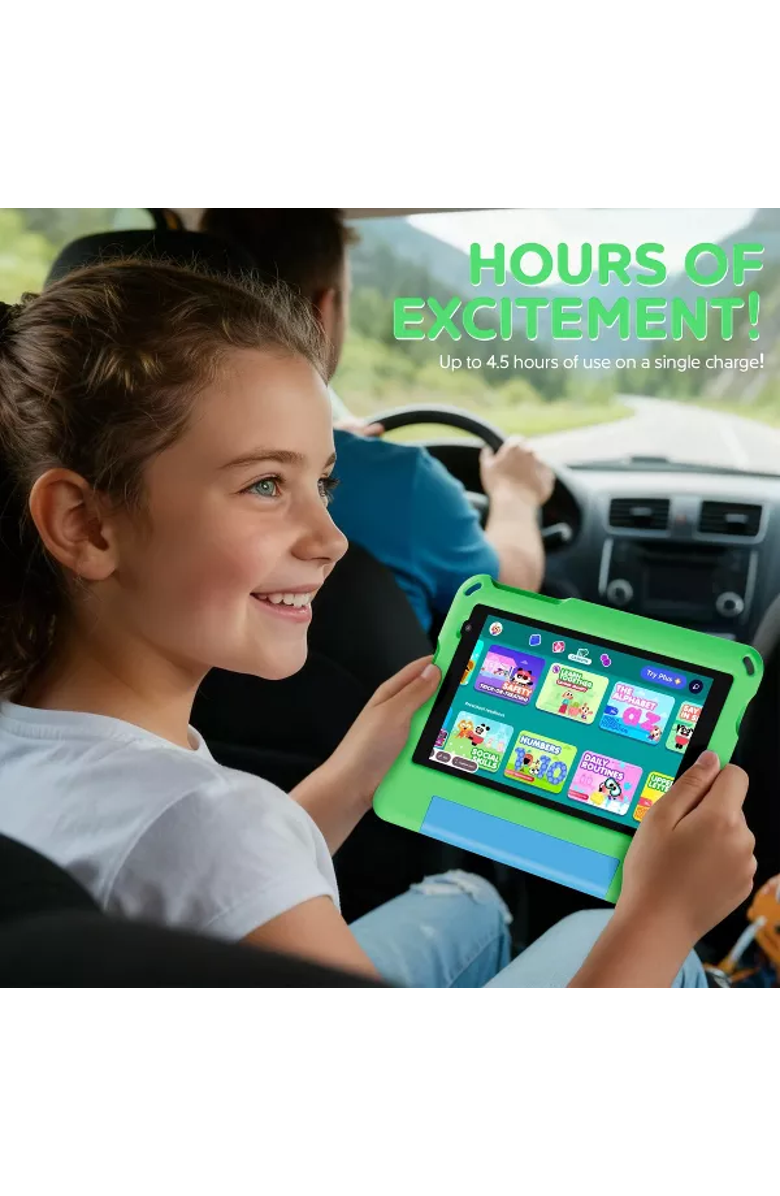 CONTIXO 7" Android 15 Tablet with Kids Stand Case, Alternate, color, Green