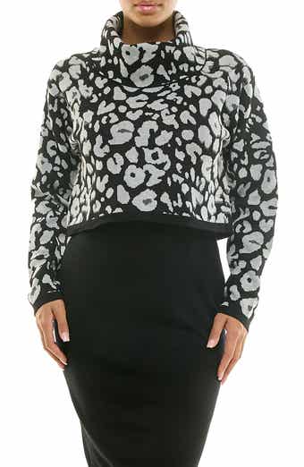 Nina Leonard Cowl Neck Long Sleeve Sweater Dress