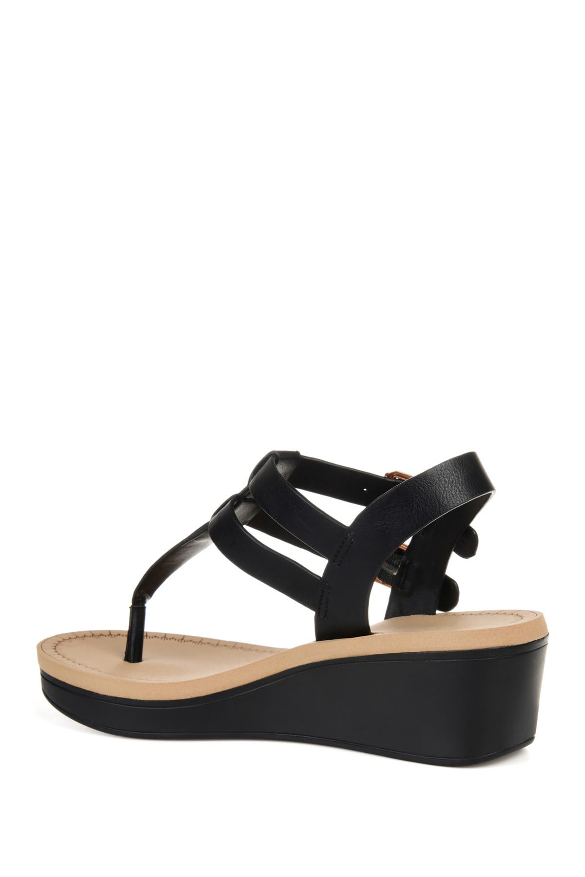 Journee Collection JOURNEE Bianca Wedge Sandal, Alternate, color, Black