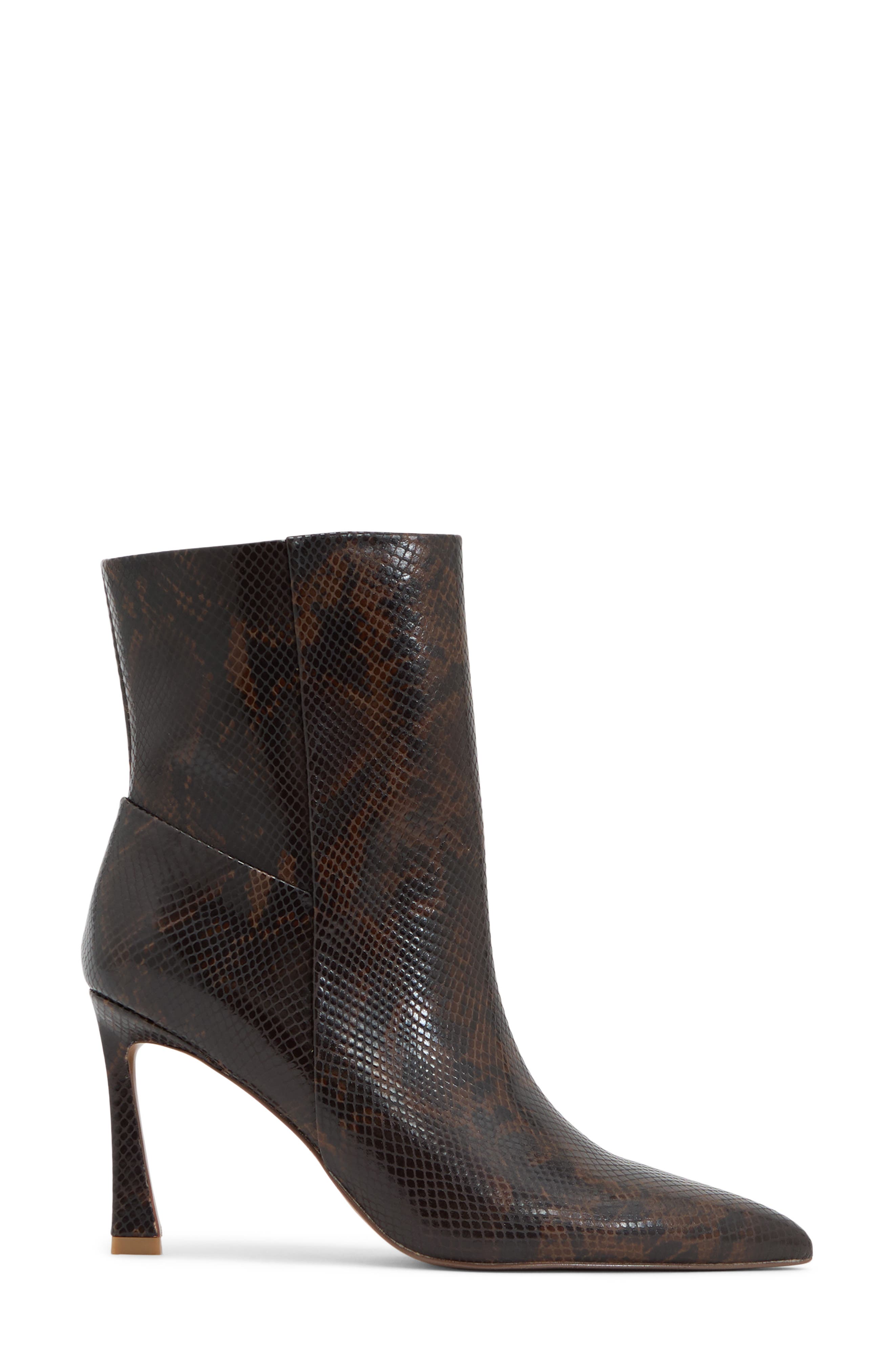 Reiss Carina Pointed Toe Bootie, Alternate, color, Snake