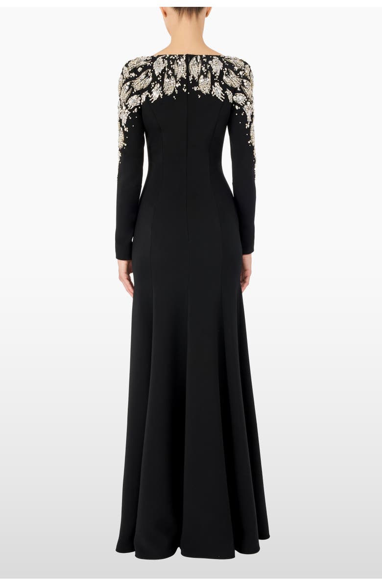 Jenny Packham Kelly Embellished Long-Sleeve Maxi Dress, Alternate, color, Liquorice