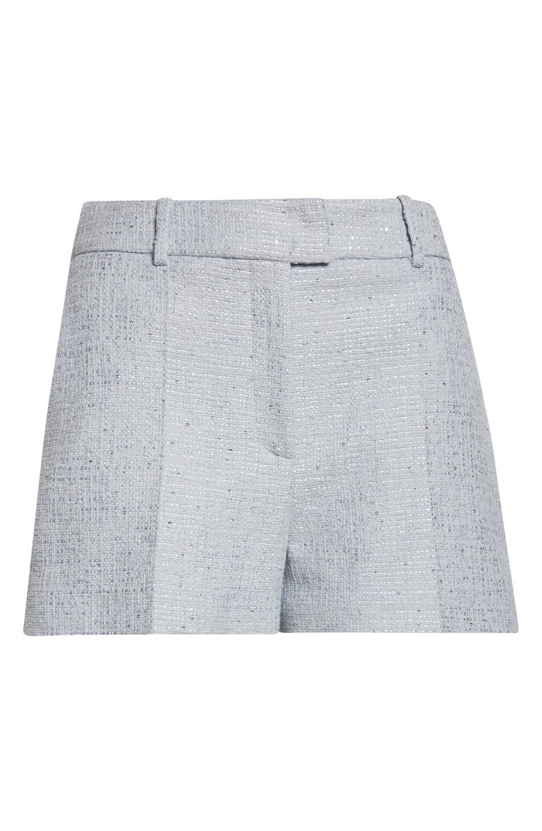 Eleventy Sequin Cotton Blend Tweed Shorts, Alternate, color, Blue