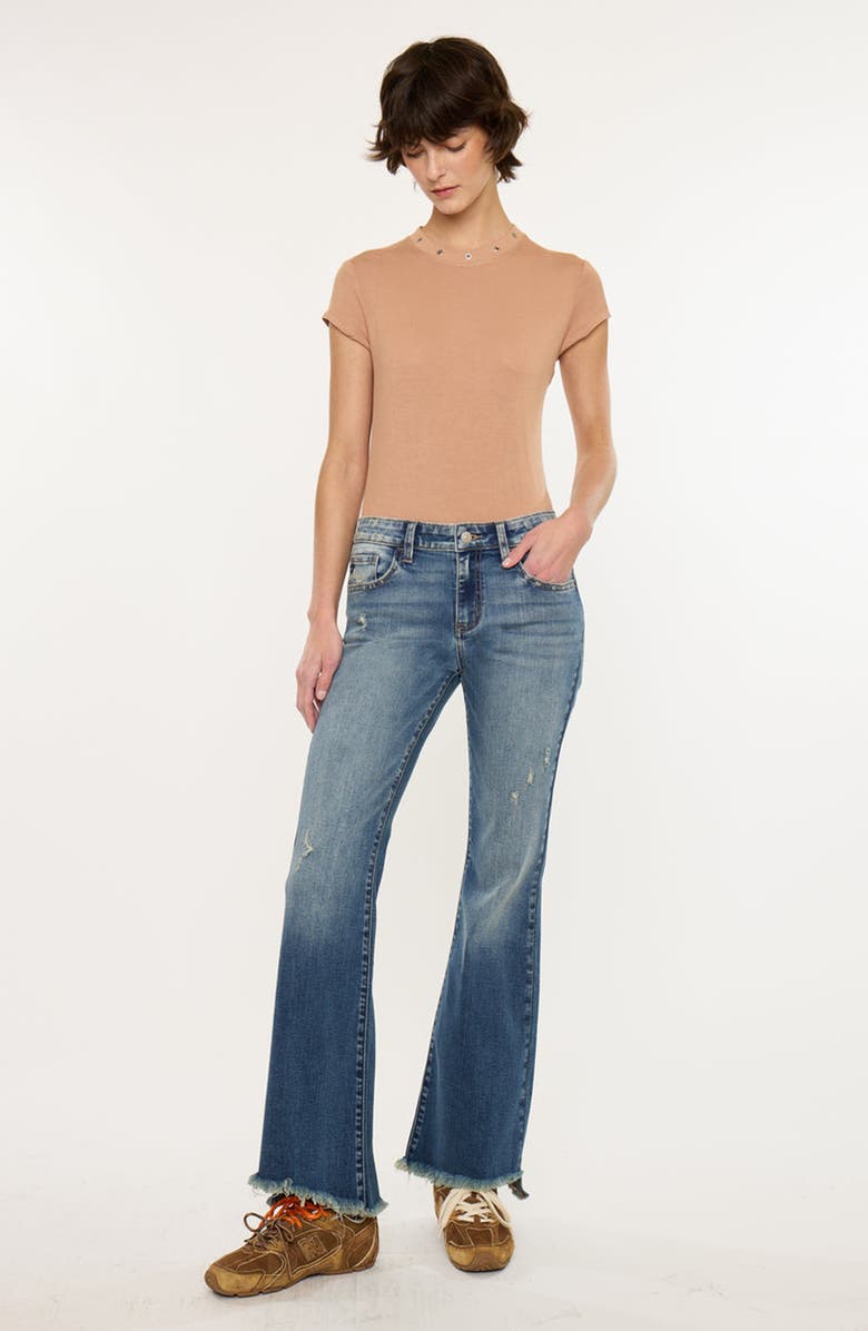 KanCan Daphe Essentials Low Rise Ankle Flare Jeans, Alternate, color, Dark Wash