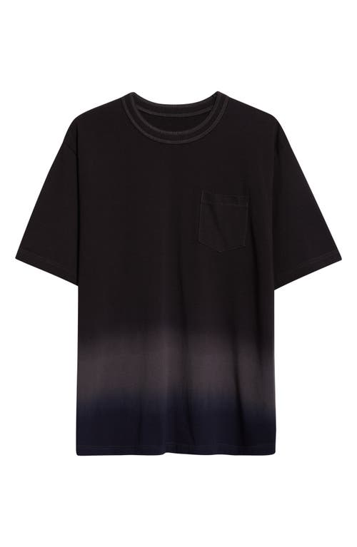 Sacai Garment Dye Cotton Jersey T-shirt In Black