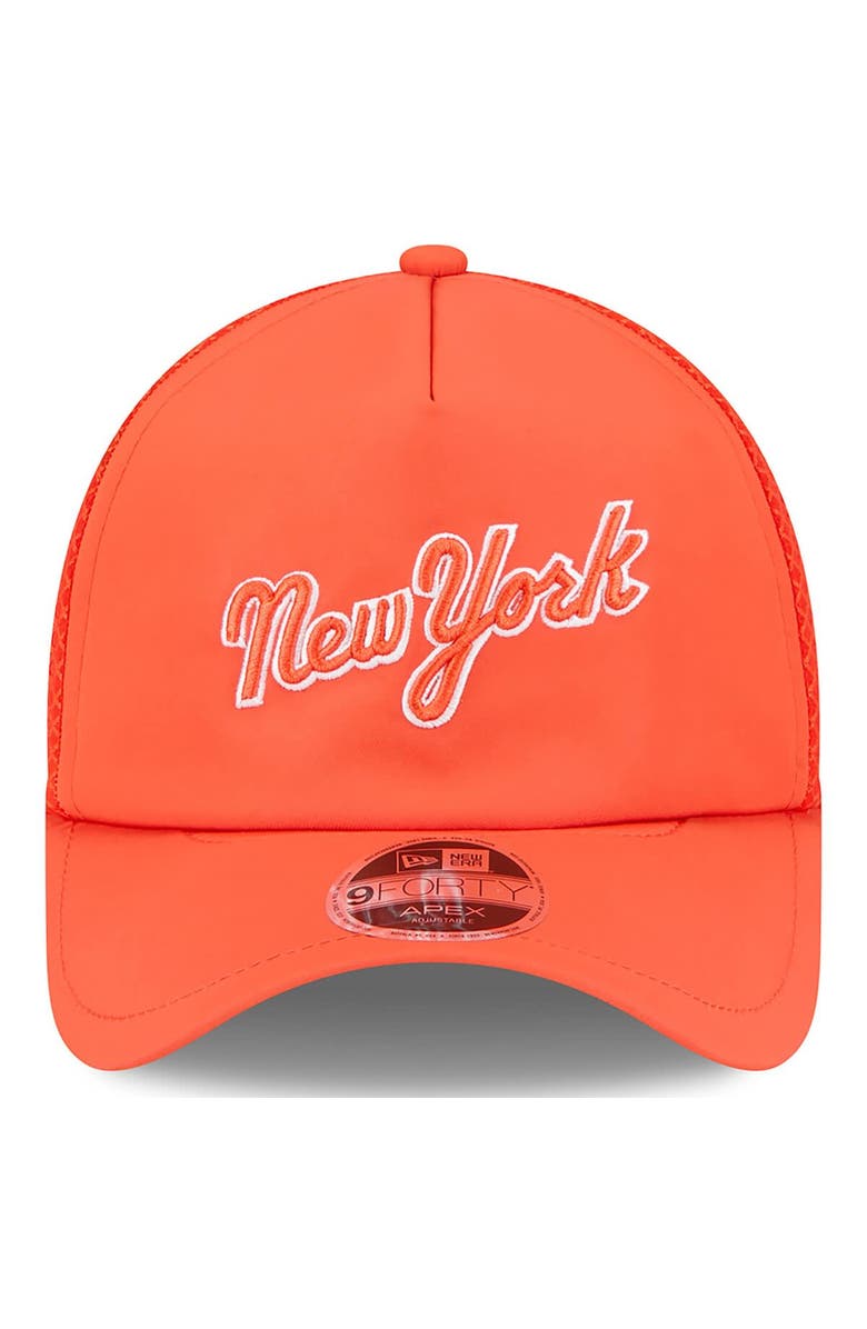 New Era Men's New Era Orange New York Mets 2026 Batting Practice Apex 9FORTY Adjustable Trucker Hat, Alternate, color, Orange