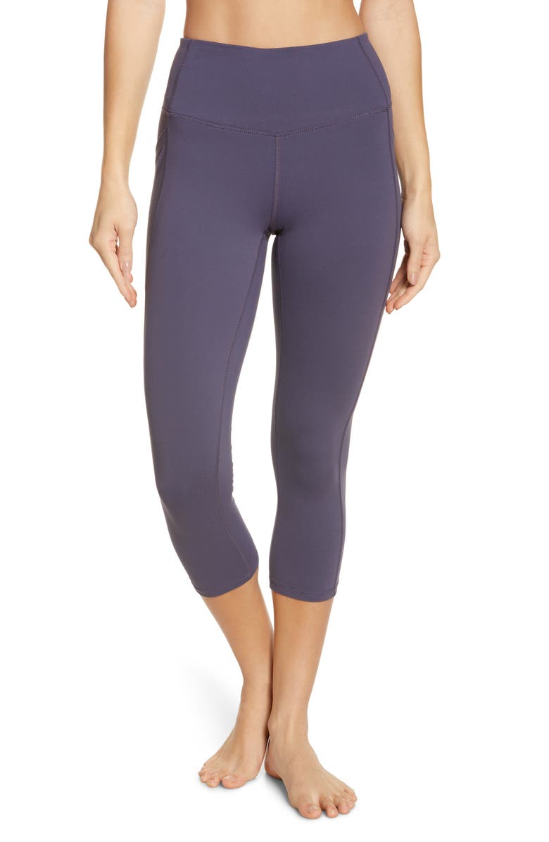 Zella Live In High Waist Pocket Crop Leggings, Main, color,