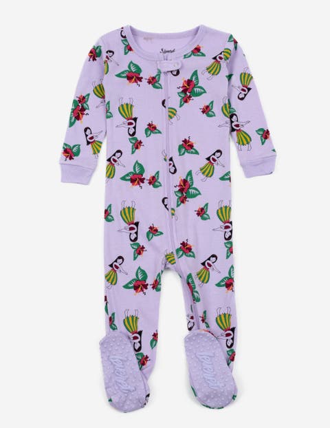 Footed Printed Cotton Pajamas, Animal, Holiday & Fun Prints (Baby)