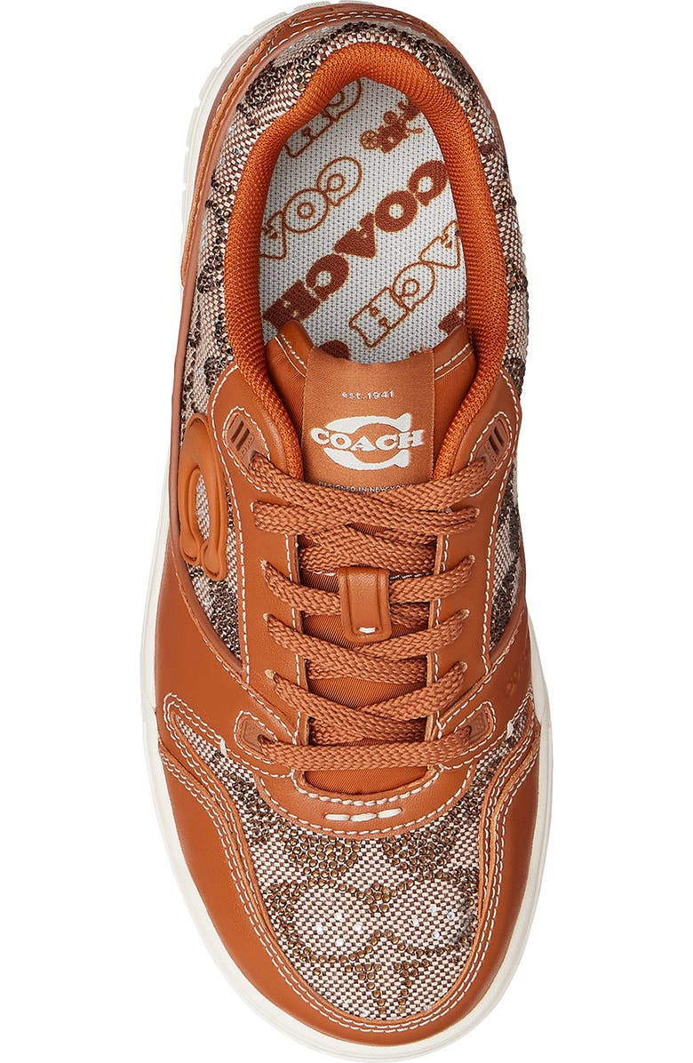 COACH Crystal Signature Monogram Sneaker, Alternate, color, Cocoa/ Burnished Amber