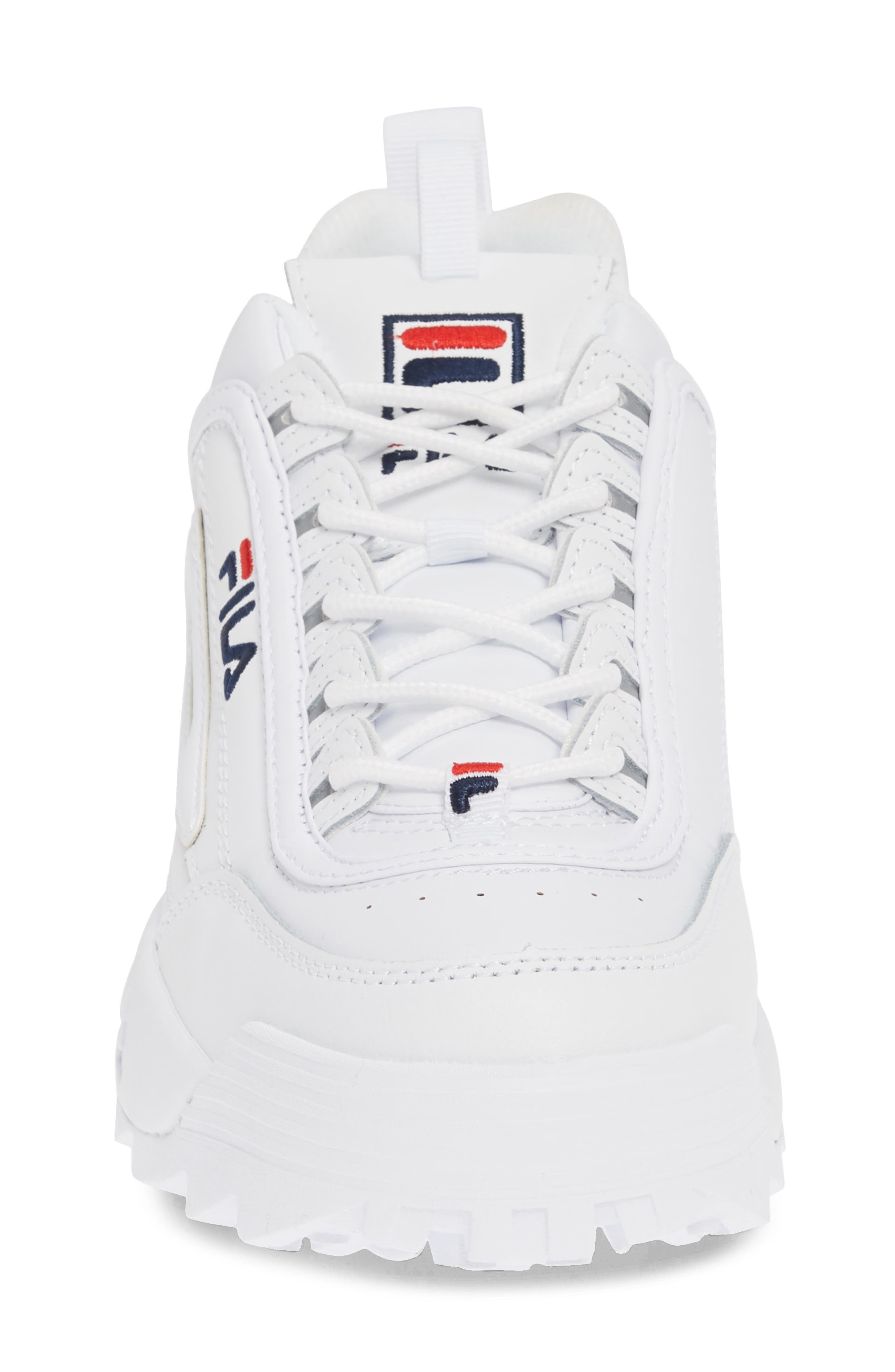 Disruptor II Premium Sneaker, Alternate, color, WHITE/ NAVY/ FILA RED