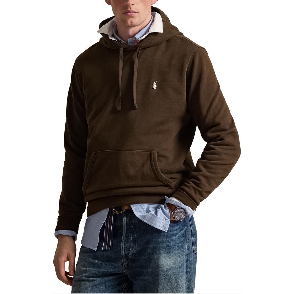 Polo Ralph Lauren Loopback Cotton Fleece Hoodie In Brown