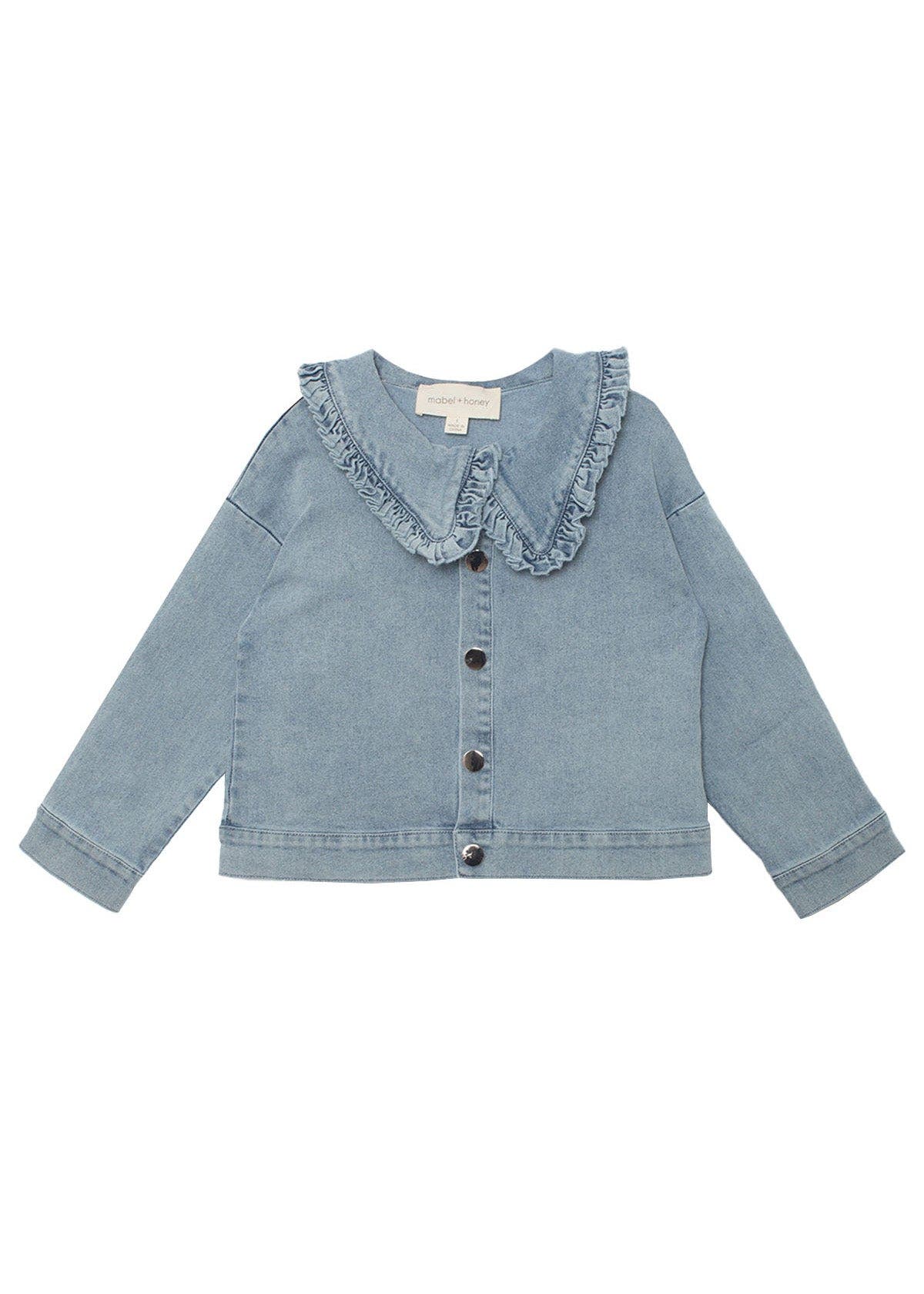 Mabel + Honey Denim Days Ruffled Collar Jacket | Nordstrom