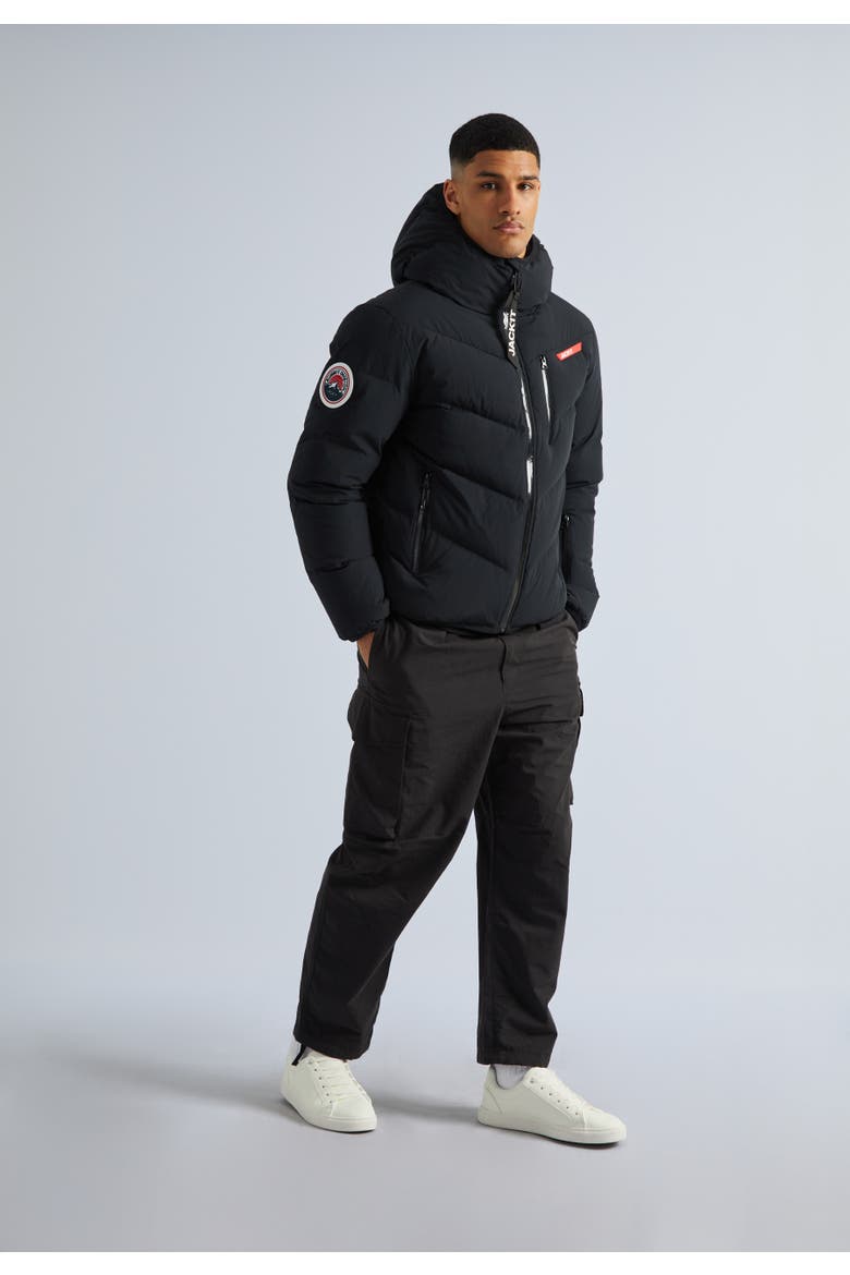 Hooded Thermal Puffer Jacket, Alternate, color, Black