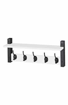 24-Inch Floating Wall Shelf with Hooks