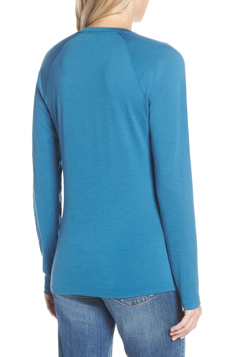 Merino Wool 150 Base Layer Top, Alternate, color, LIGHT BLUE MARLIN