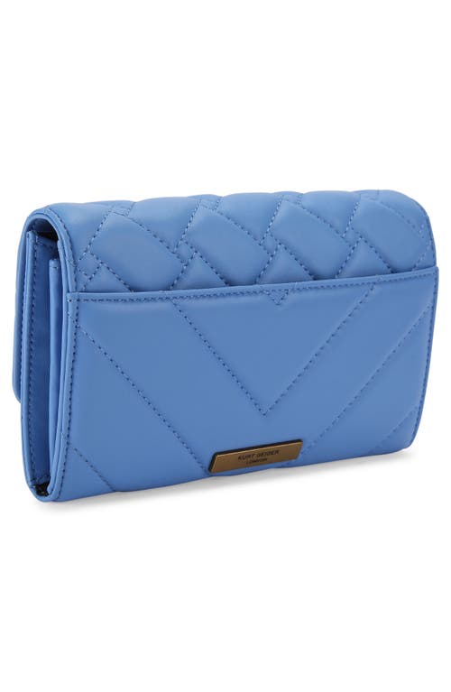 Kurt Geiger London Kensington Quilted Wallet On A Chain In Medium Blue