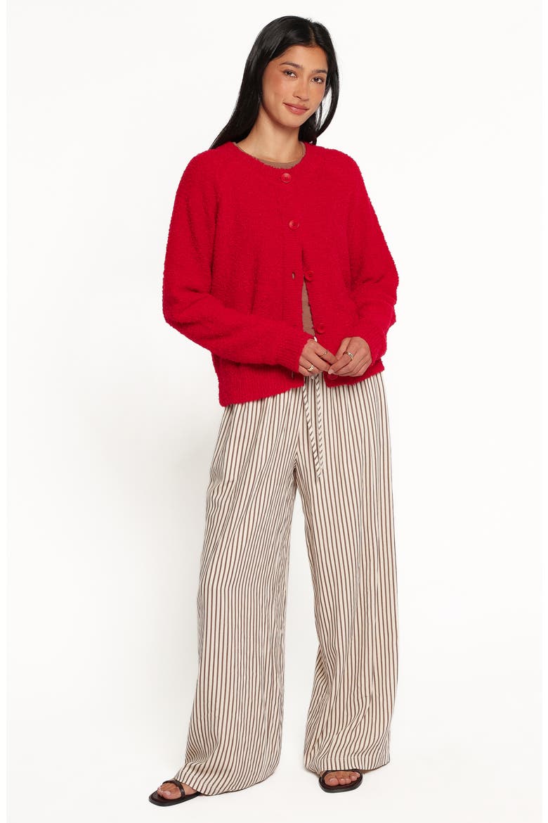 Finley Cropped Cardigan, Alternate, color, RED