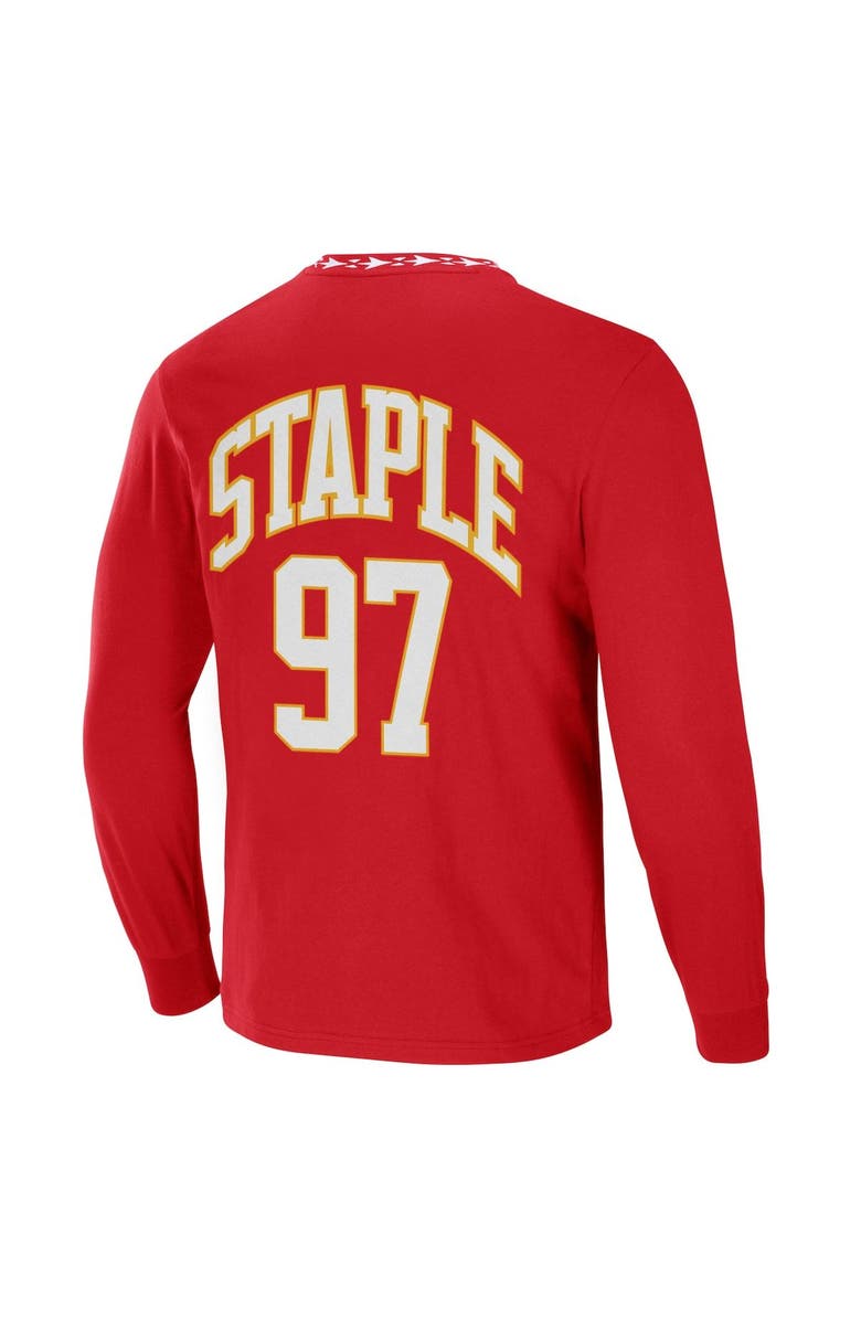 STAPLE Men's NFL x Staple Red Kansas City Chiefs Core Team Long Sleeve T-Shirt, Alternate, color,