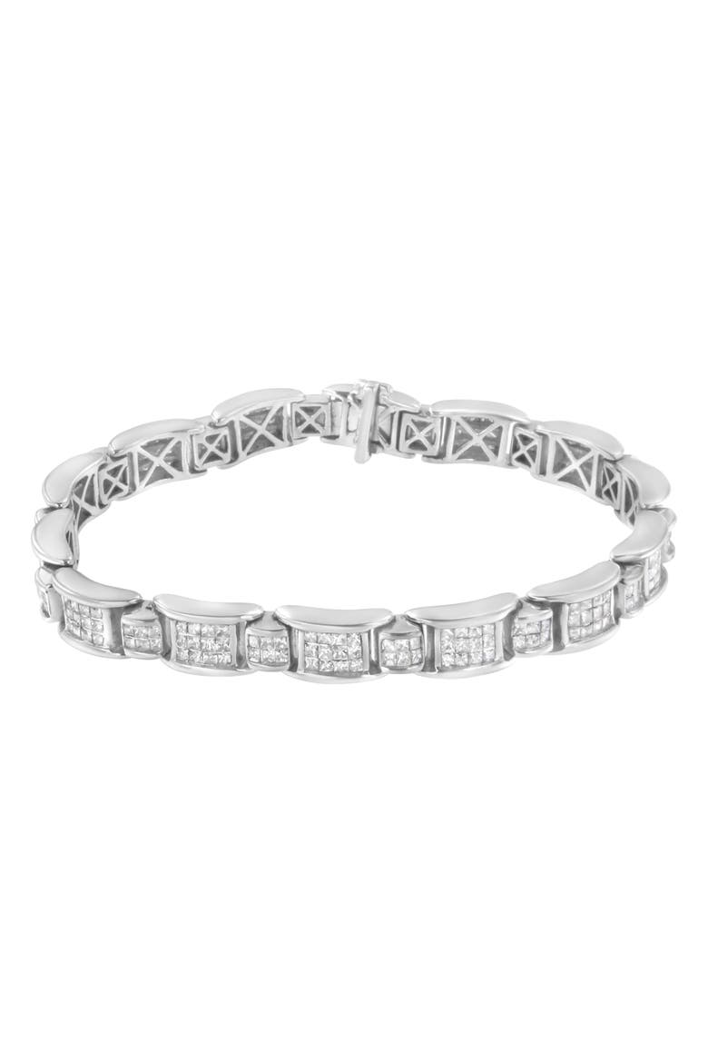 14K White Gold 5Cttw Diamond Alternating Station Tennis Bracelet, Alternate, color, White