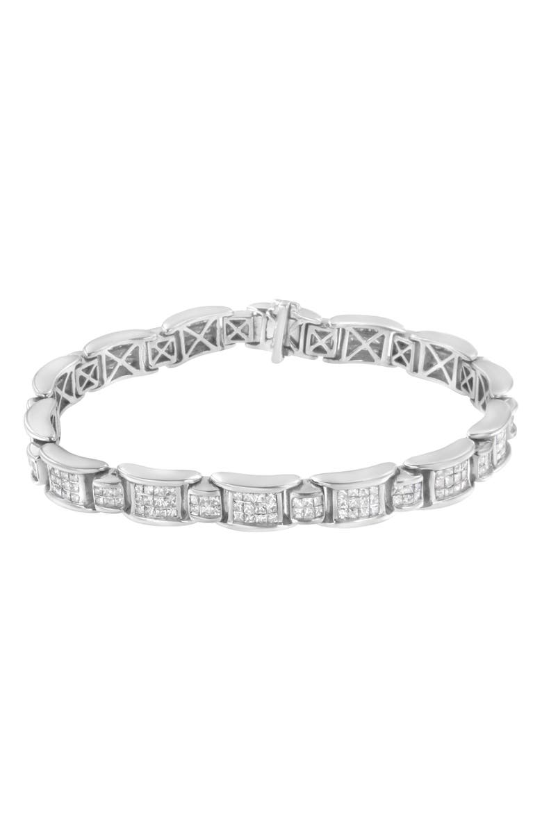 Haus of Brilliance 14K White Gold 5Cttw Diamond Alternating Station Tennis Bracelet, Alternate, color, White