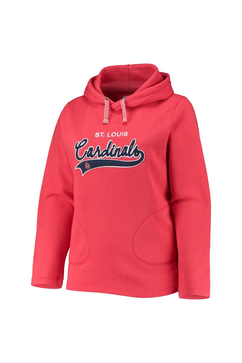 Women's Soft as a Grape Red St. Louis Cardinals Plus Size Side Split Pullover Hoodie, Alternate, color, Red