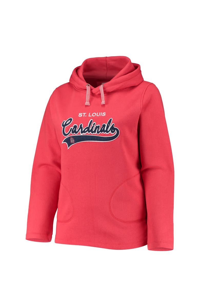 SOFT AS A GRAPE Women's Soft as a Grape Red St. Louis Cardinals Plus Size Side Split Pullover Hoodie, Alternate, color, Red