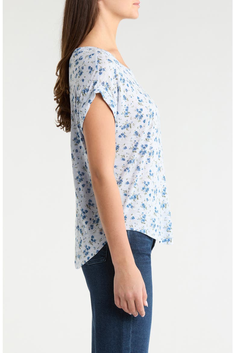 Abstract Floral Short Sleeve Knit Top, Alternate, color, BLUE FLORAL