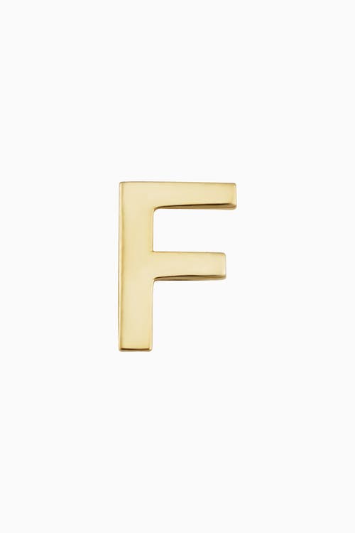 Oradina 14K Gold Initial Reaction Single Stud in Letter F 