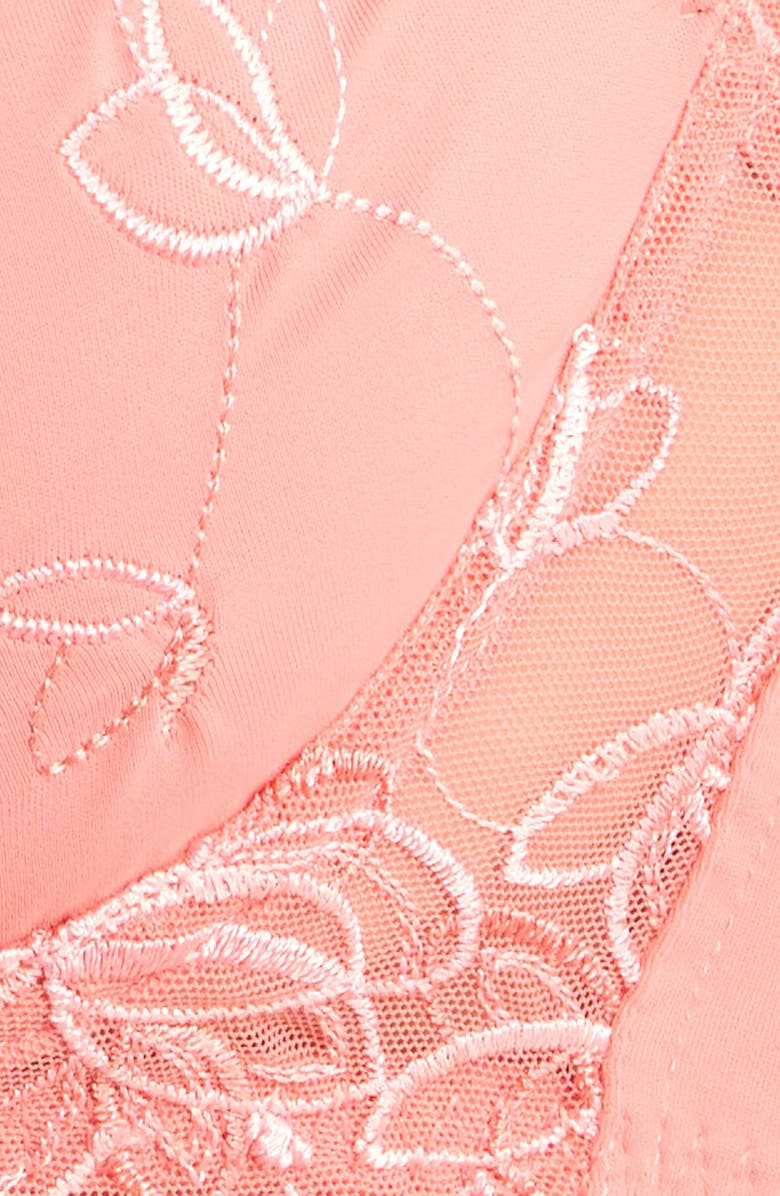 Hunkemöller Diva Embroidered Mesh Underwire Bra, Alternate, color, Lantana
